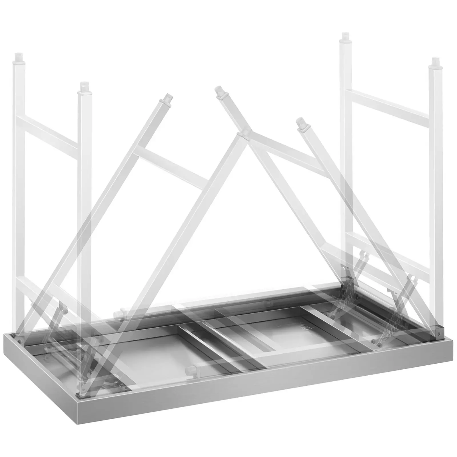 B-zboží Skládací pracovní stůl z ušlechtilé ocele - 120 x 60 cm