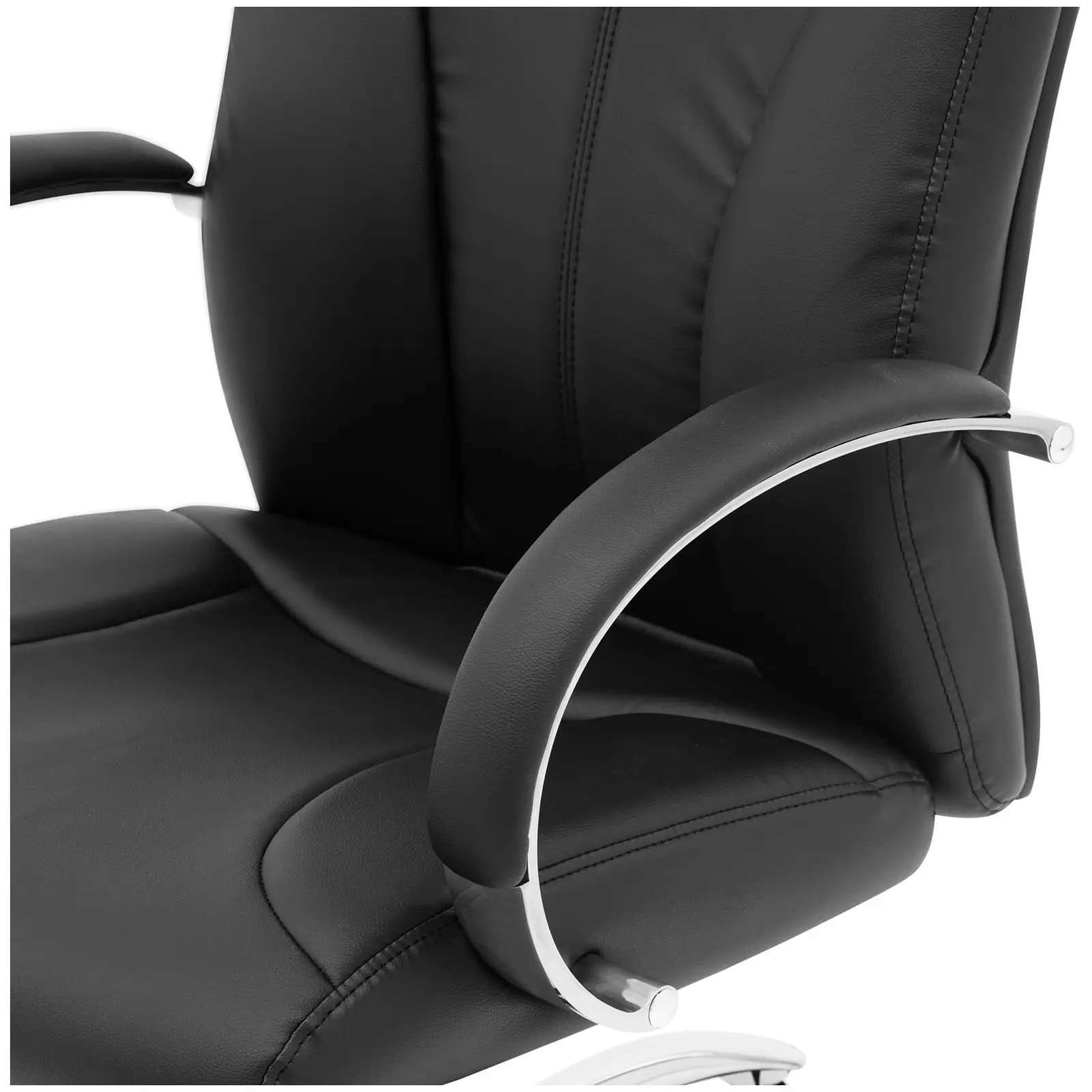 Kancelářská židle - opěradlo ze syntetické kůže - černá barva - 100 kg