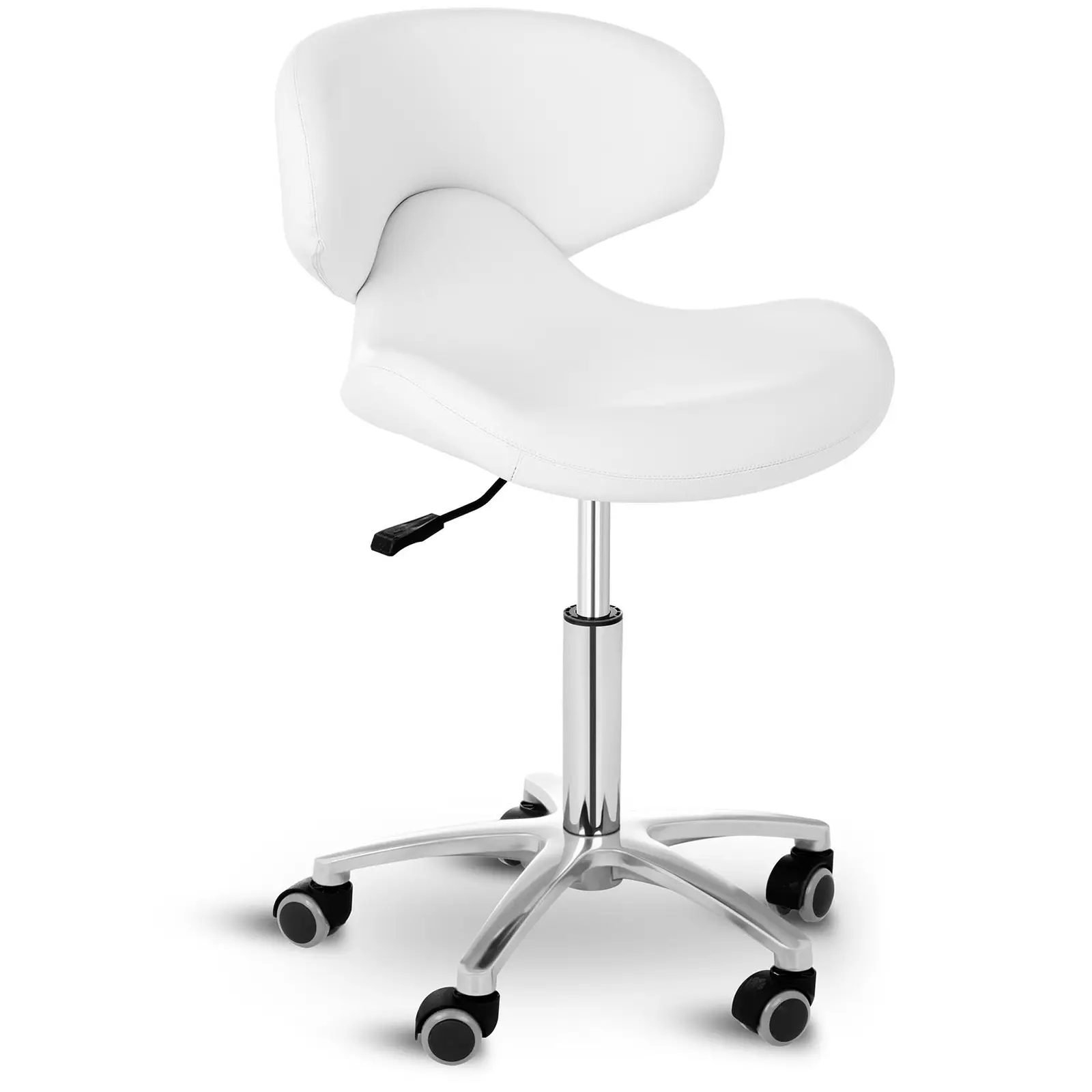 Otočná židle s opěradlem - 440–570 mm - 150 kg - White