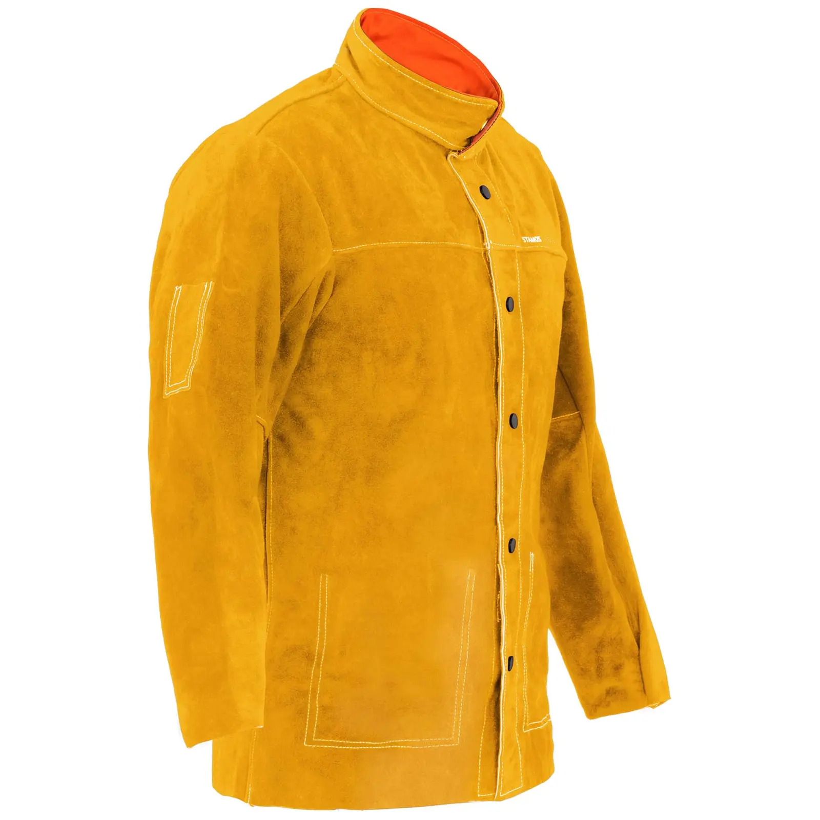 Svářečská bunda z hovězí štípenky - žlutá - velikost M