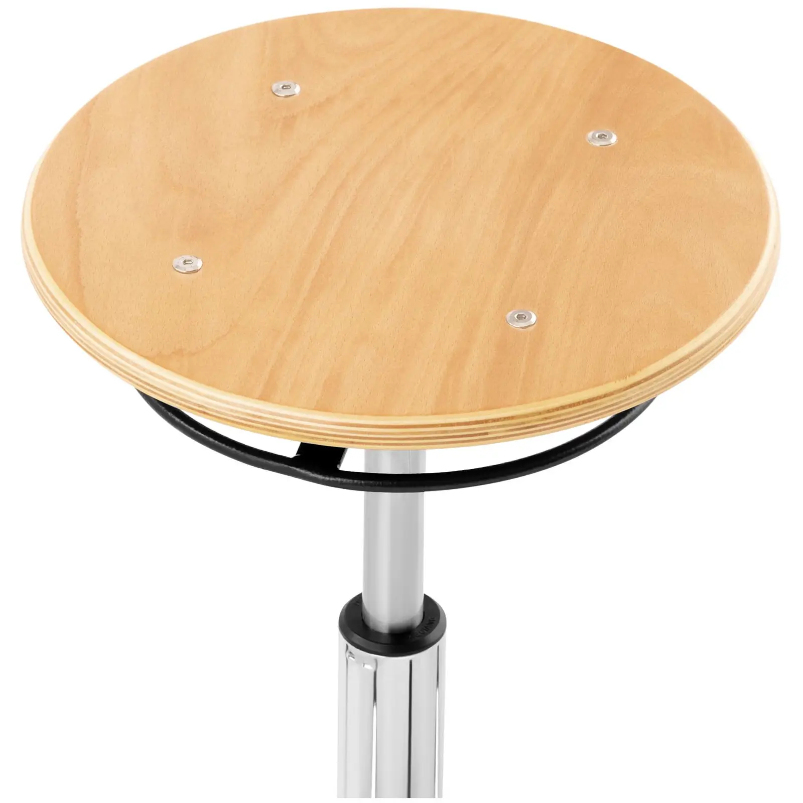 Dílenská židle – 120 kg – Přírodní dřevo – výška nastavitelná mezi 350 - 485 mm