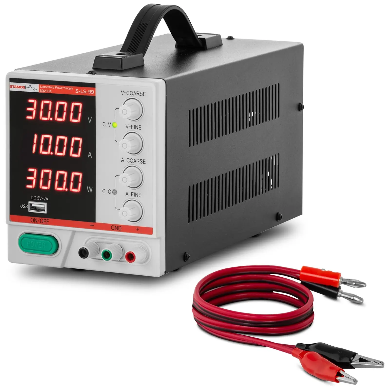 Laboratorní zdroj  - 0–30 V - 0–10 A DC - 300 W - 4místní LED displej - USB