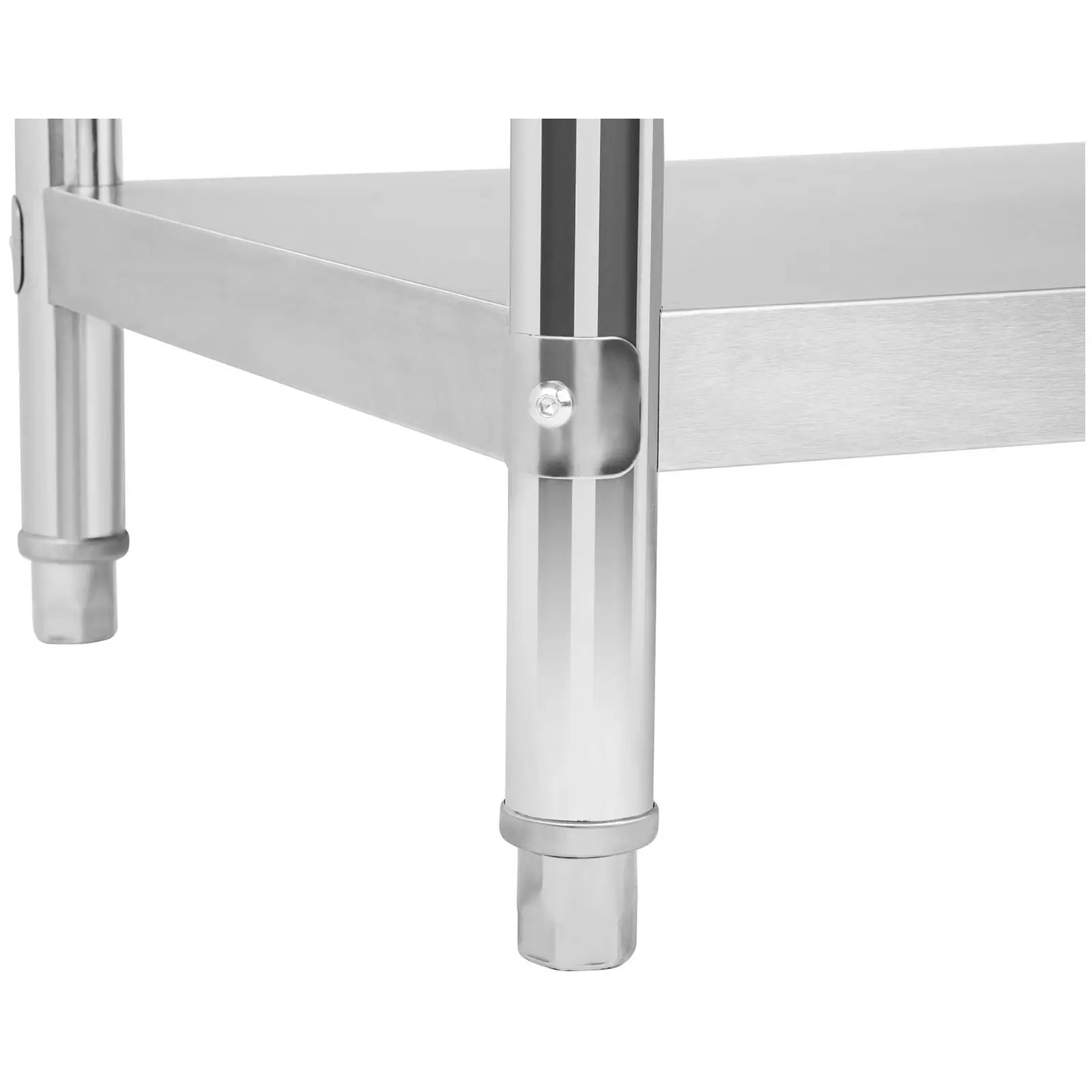 Nerezový pracovní stůl - 150 x 60 cm - s lemy - 159 kg