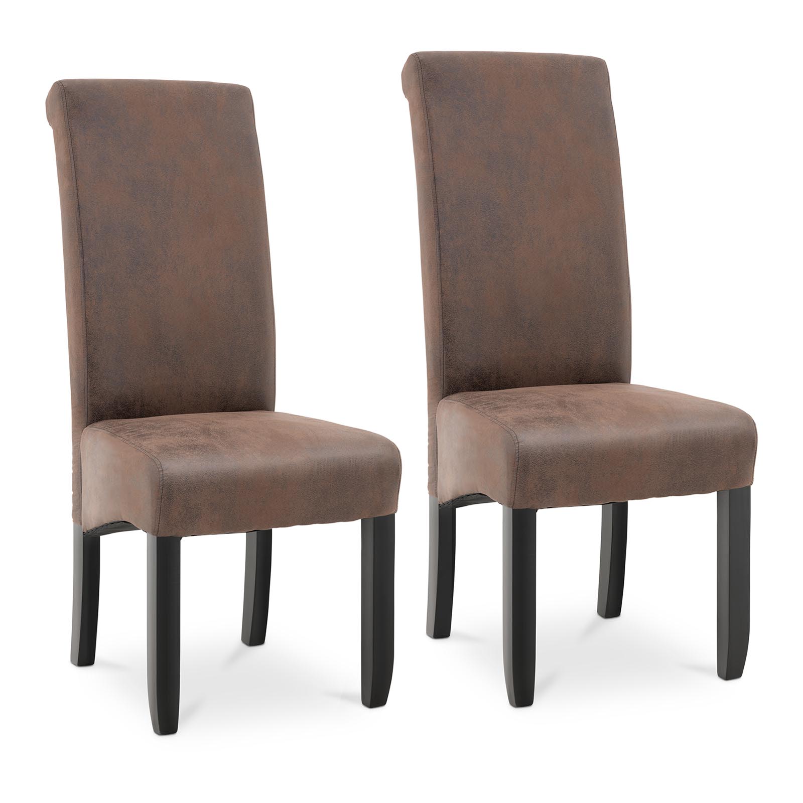 B-zboží Čalouněná židle - sada 2 kusů - do 150 kg - sedací plocha 44,5 x 44 cm - hnědá