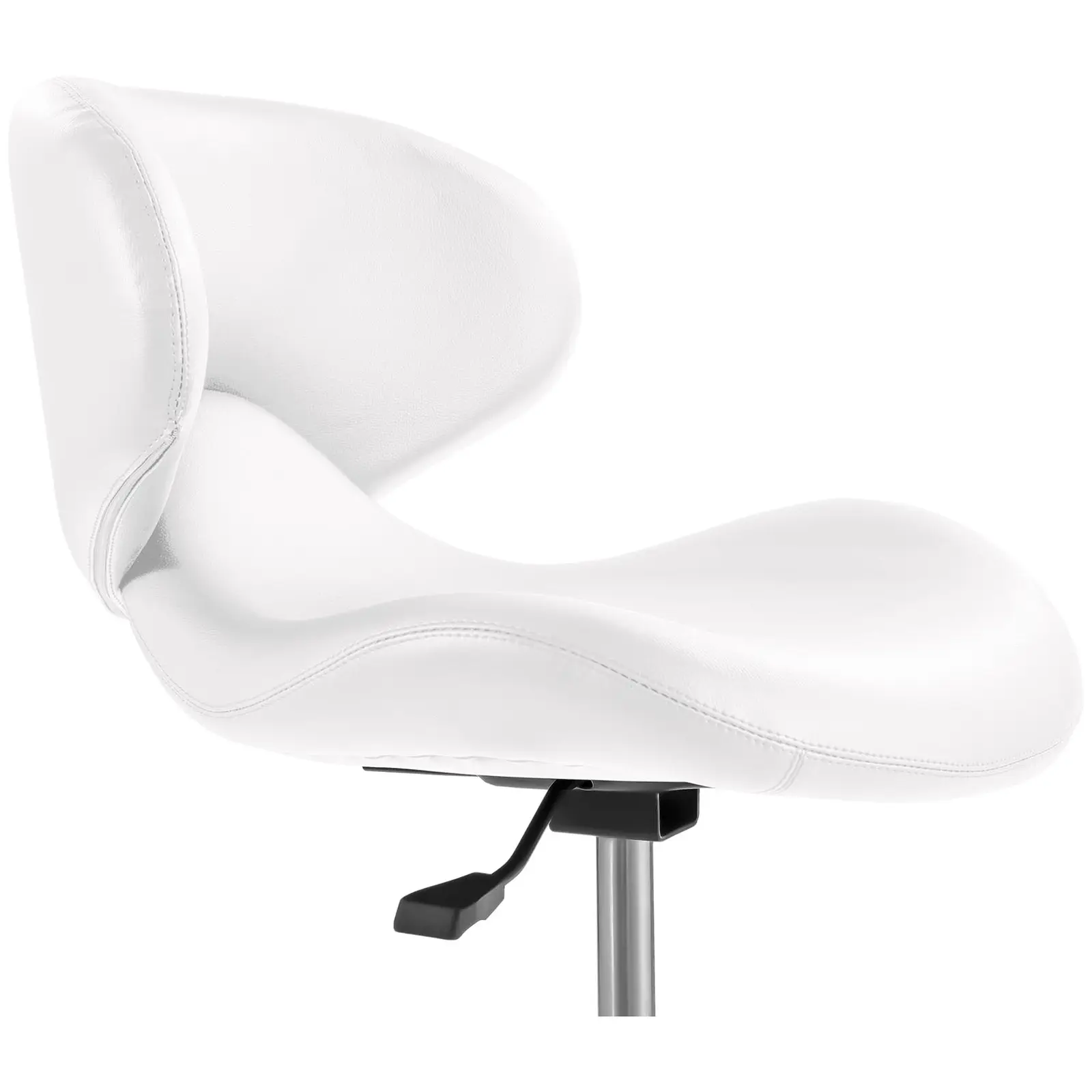 Otočná židle s opěradlem - 440- 570 mm - 150 kg - Bílá