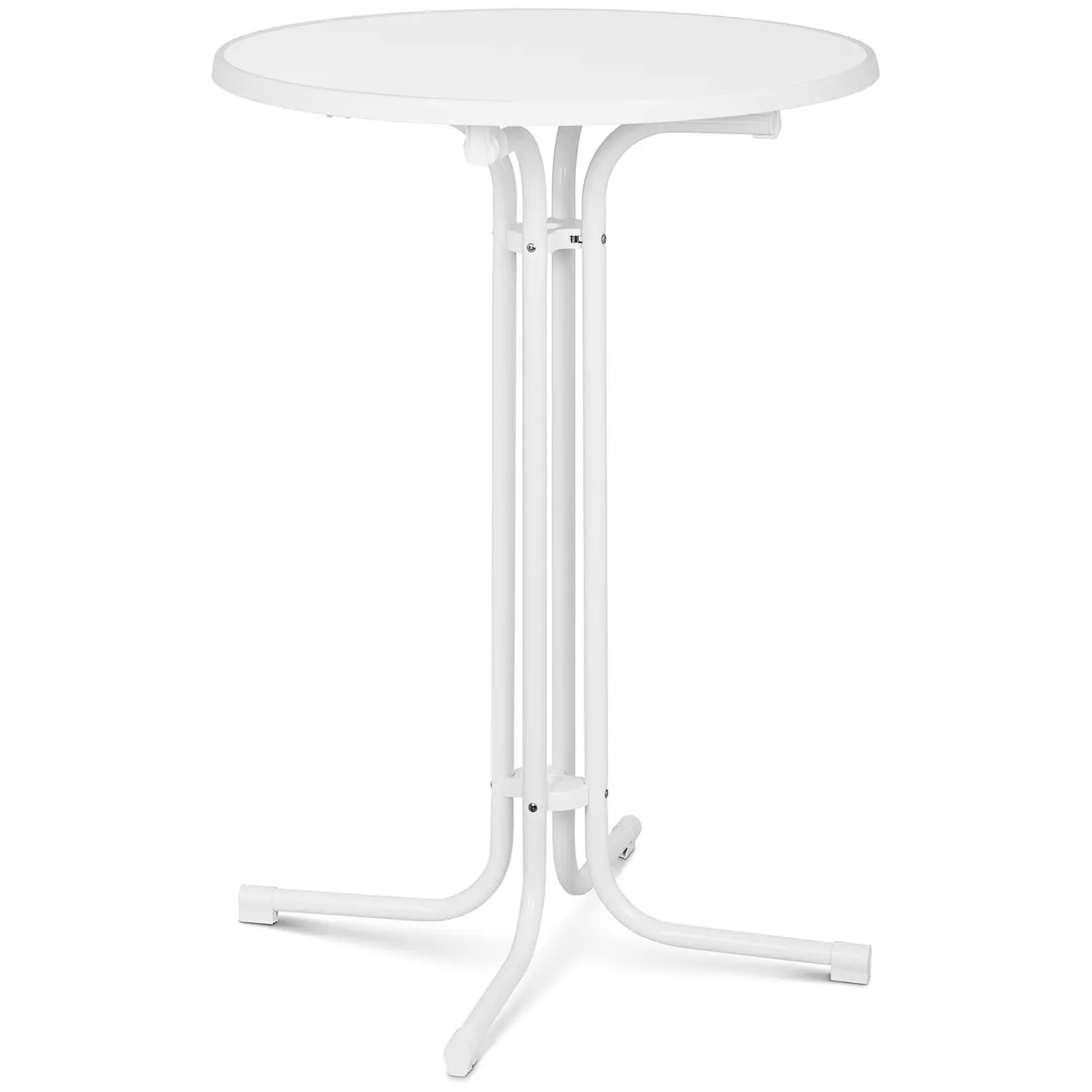 Koktejlový stůl - Ø 80 cm - skládací - bílý
