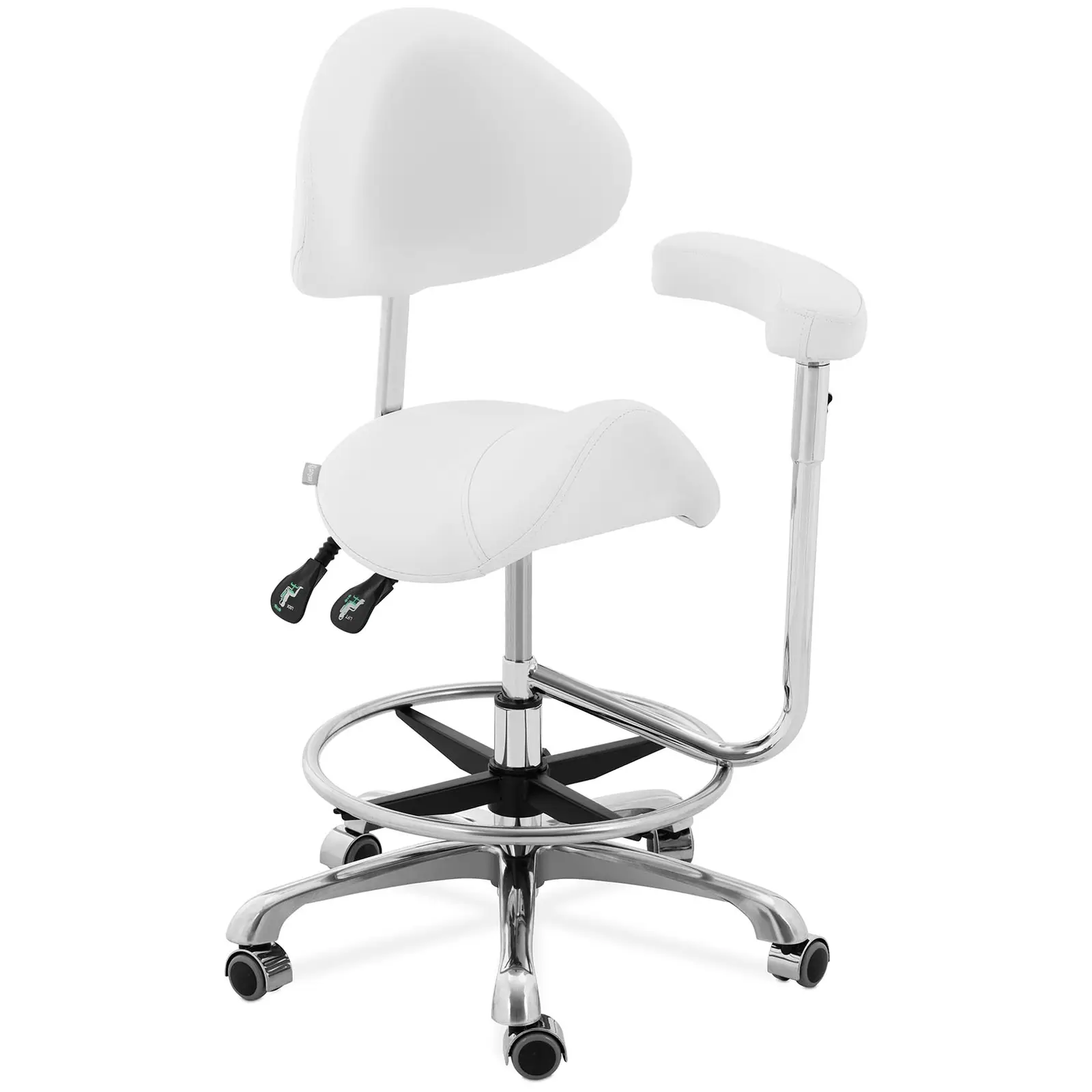 Sedlová židle s područkou  -  cm - 150 kg - Bílá