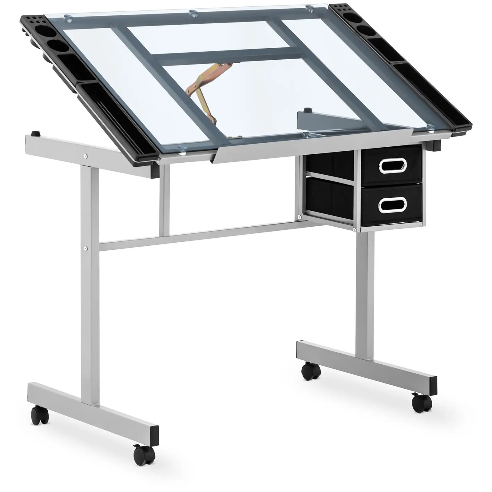 Kreslicí stůl - 104 x 60 cm - nastavení sklonu - skleněná deska