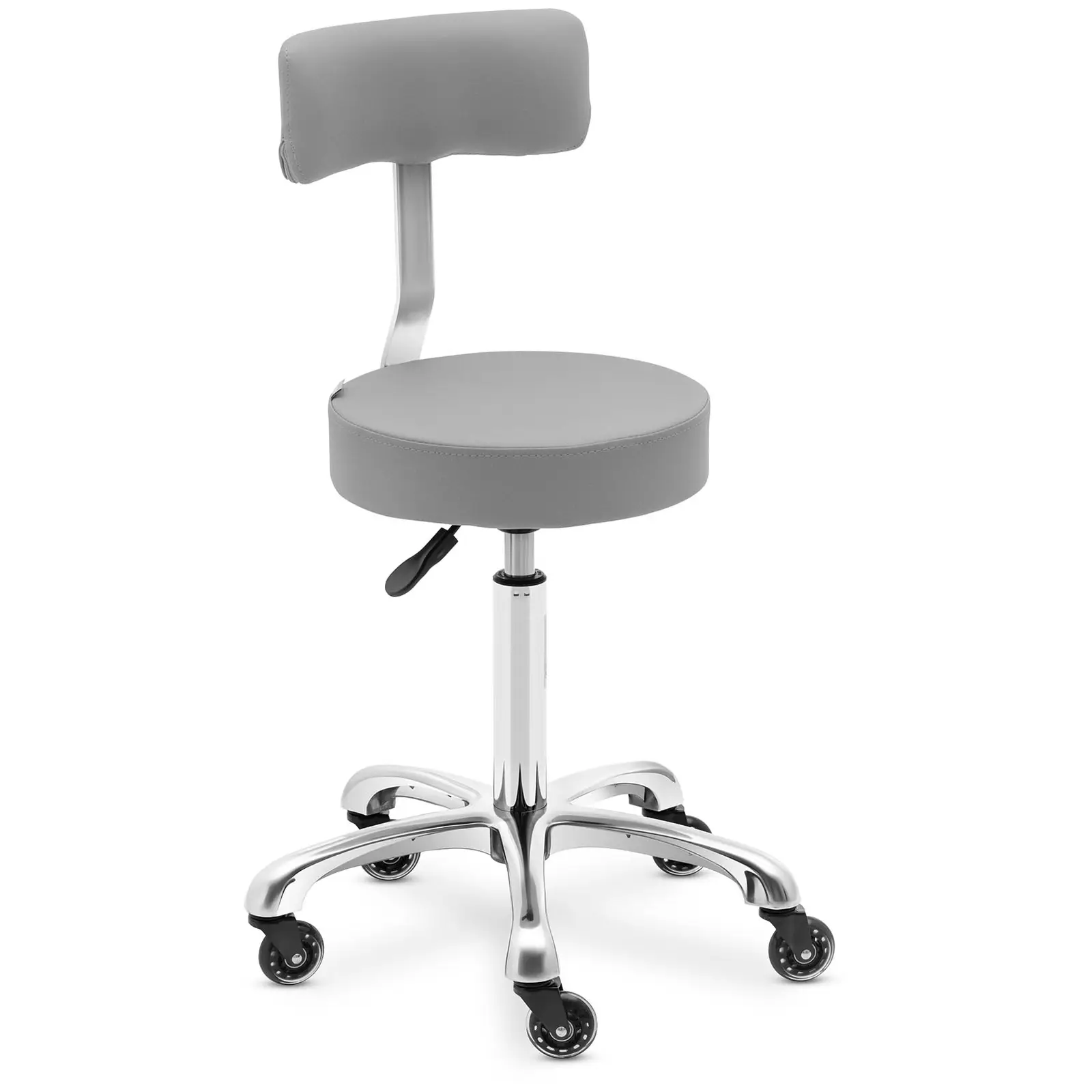 Otočná židle na kolečkách s opěradlem - 540–720 mm - tmavě šedá