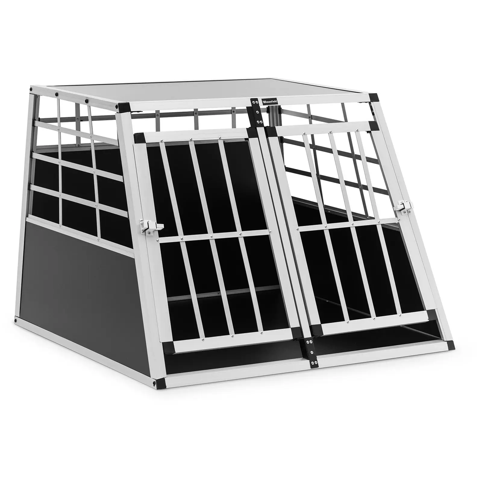 Přepravní box pro psa - hliník - sešikmený tvar - 85 x 95 x 69 cm