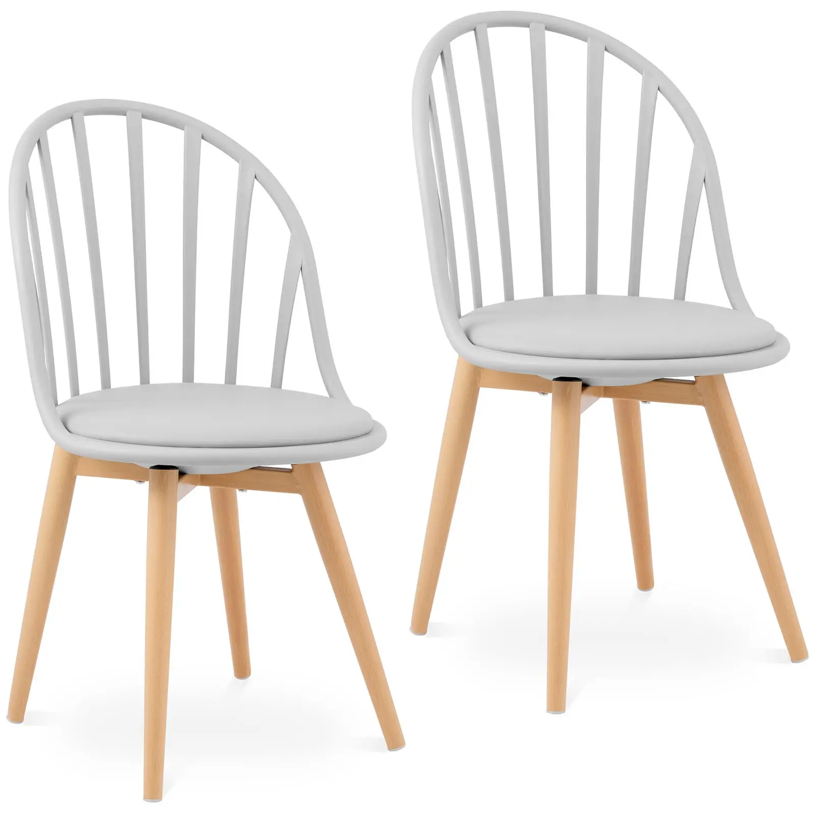 Židle – sada 2 kusů – Royal Catering – do 150 kg – opěradlo s otvory – šedá barva