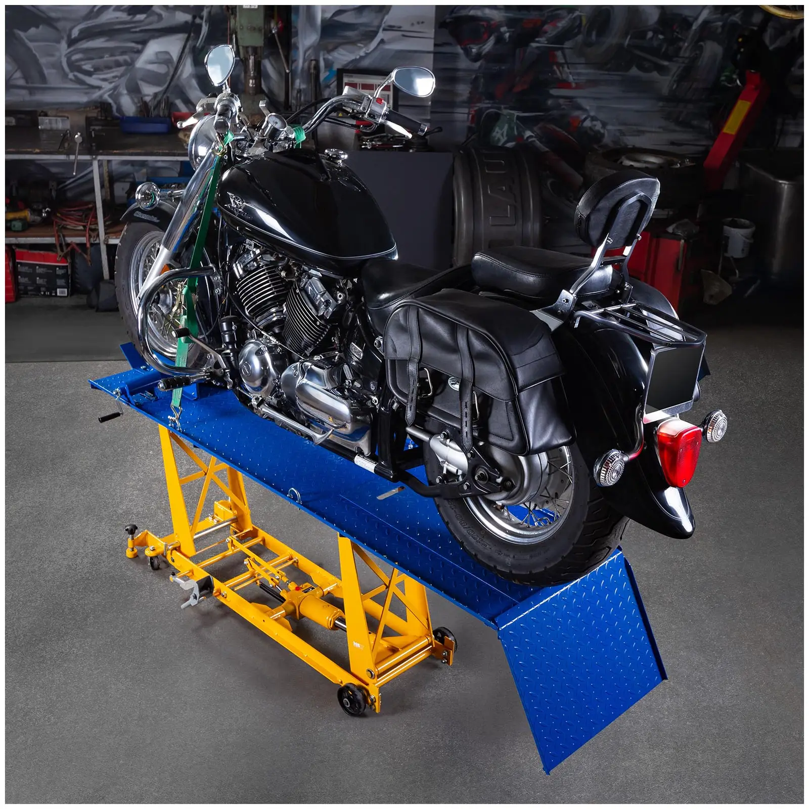 Hydraulická rampa na motocykly - 450 kg - 190 x 53 cm