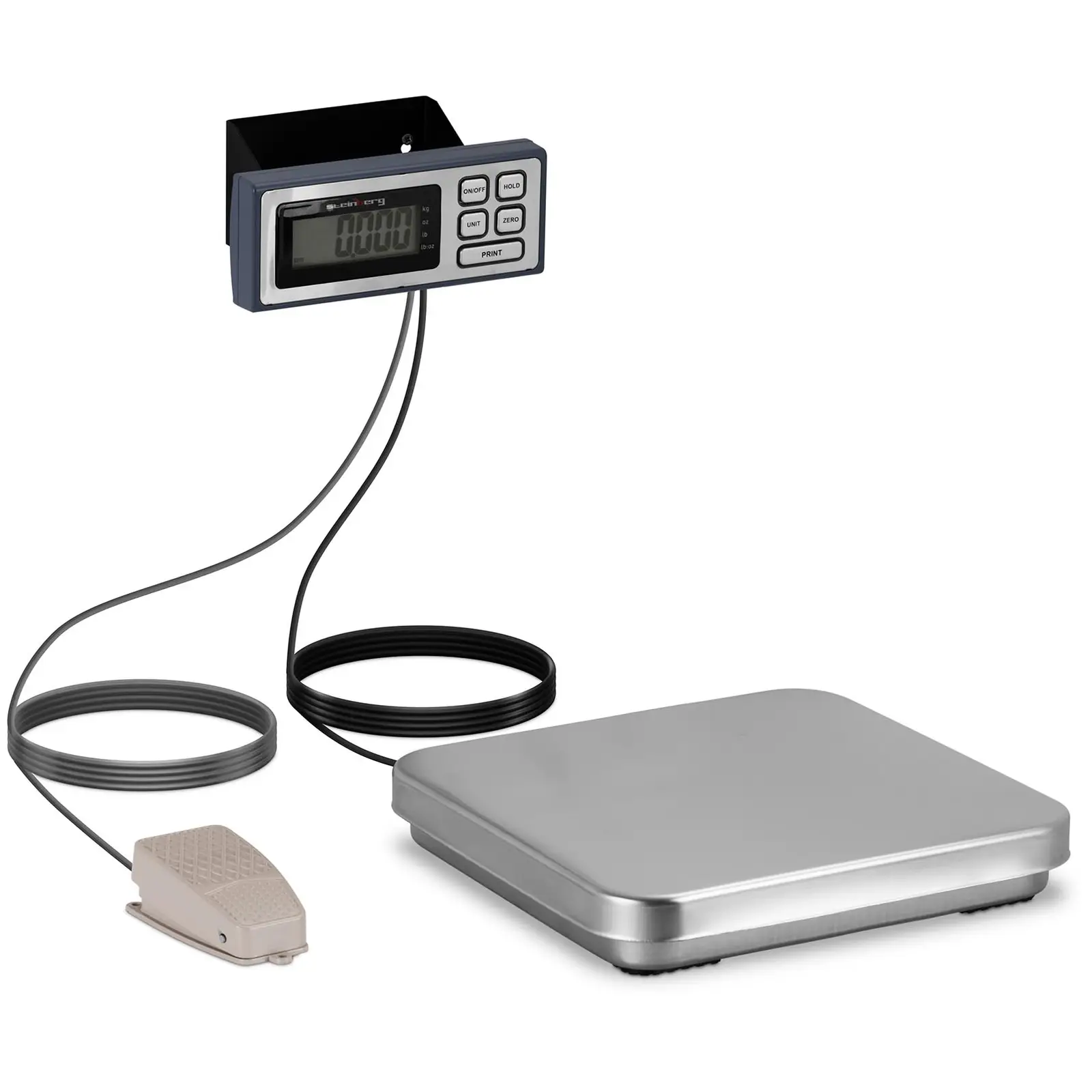 Digitální kuchyňská váha - nožní pedál - 5 kg /  g - 320 x 310 mm - LCD displej