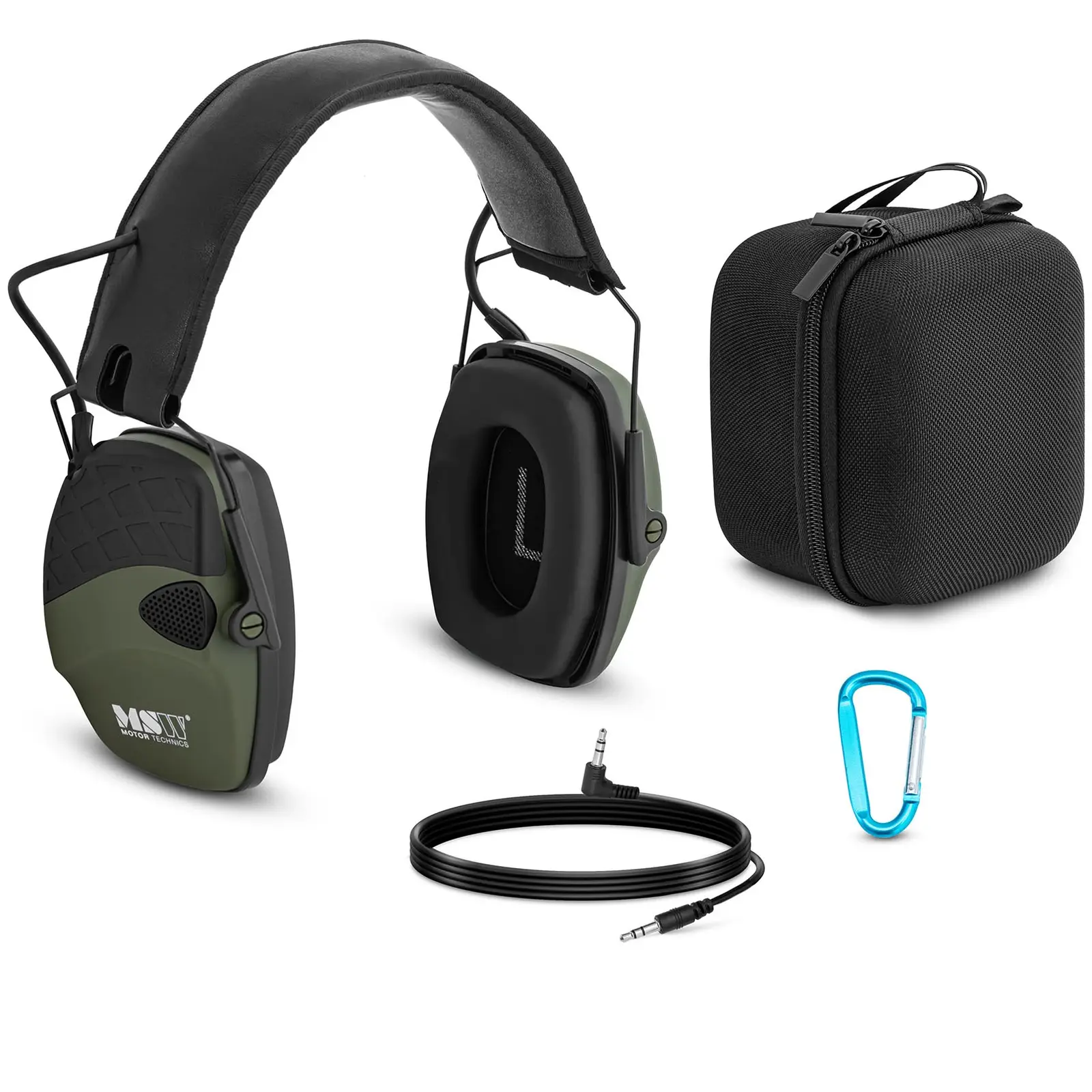 Pracovní sluchátka - dynamická ochrana proti hluku ve venkovním prostředí - zelená barva