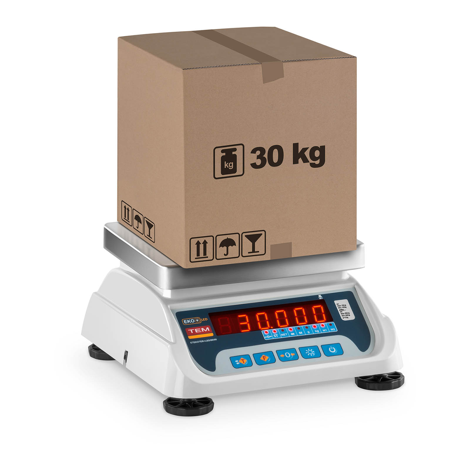 Obchodní váha - 15 kg/5 g - 30 kg/10 g - LED