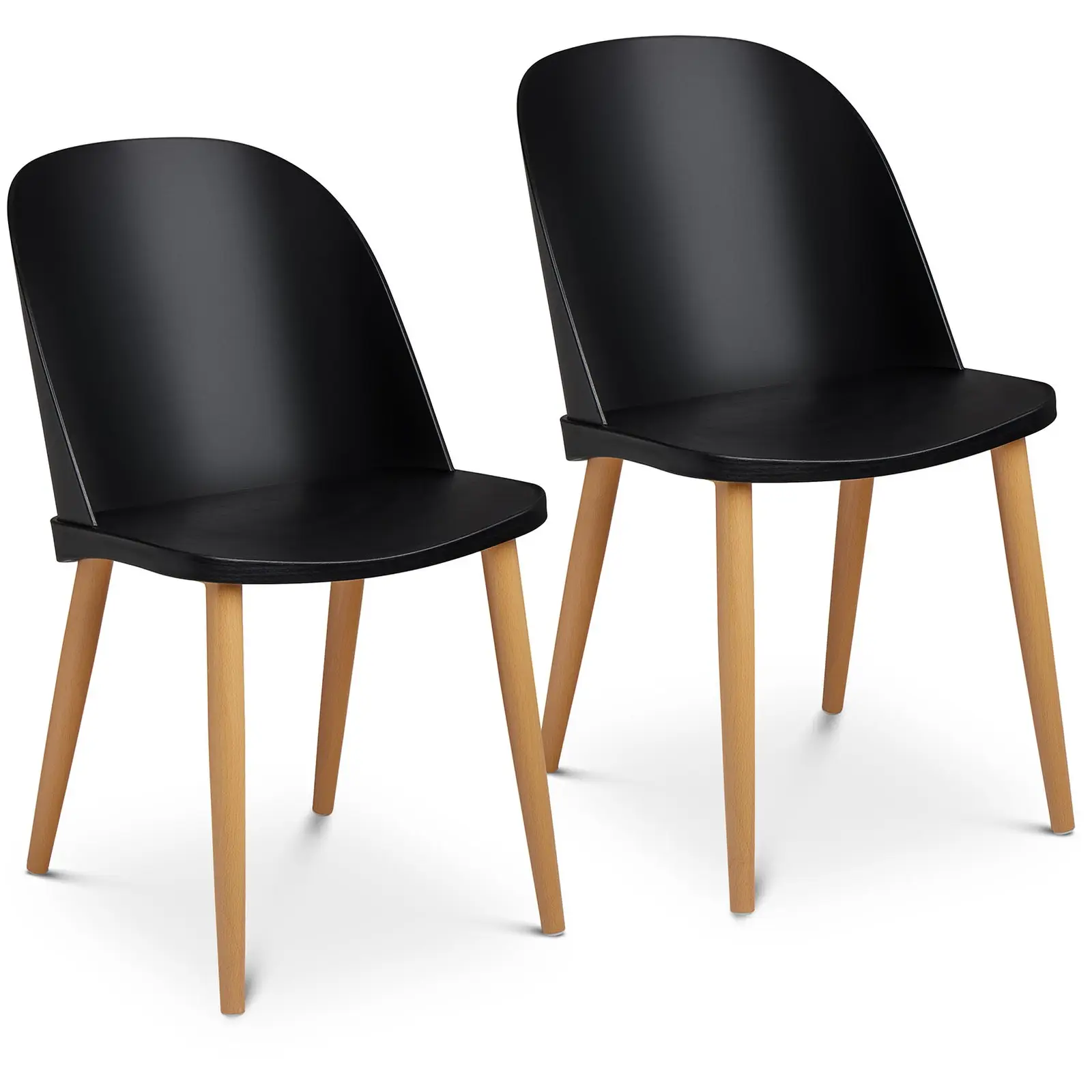 Židle - 2dílná sada - až 150 kg - sedák 43,5 x 43 cm - černá - transparentní opěrka