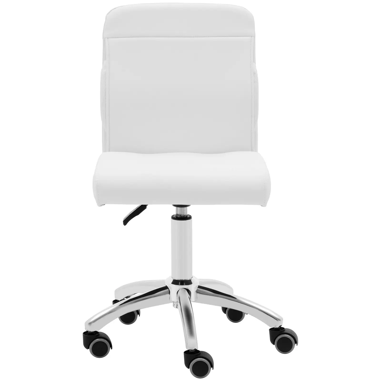 Otočná židle na kolečkách s opěradlem - 48–62 cm - 150 kg - bílá