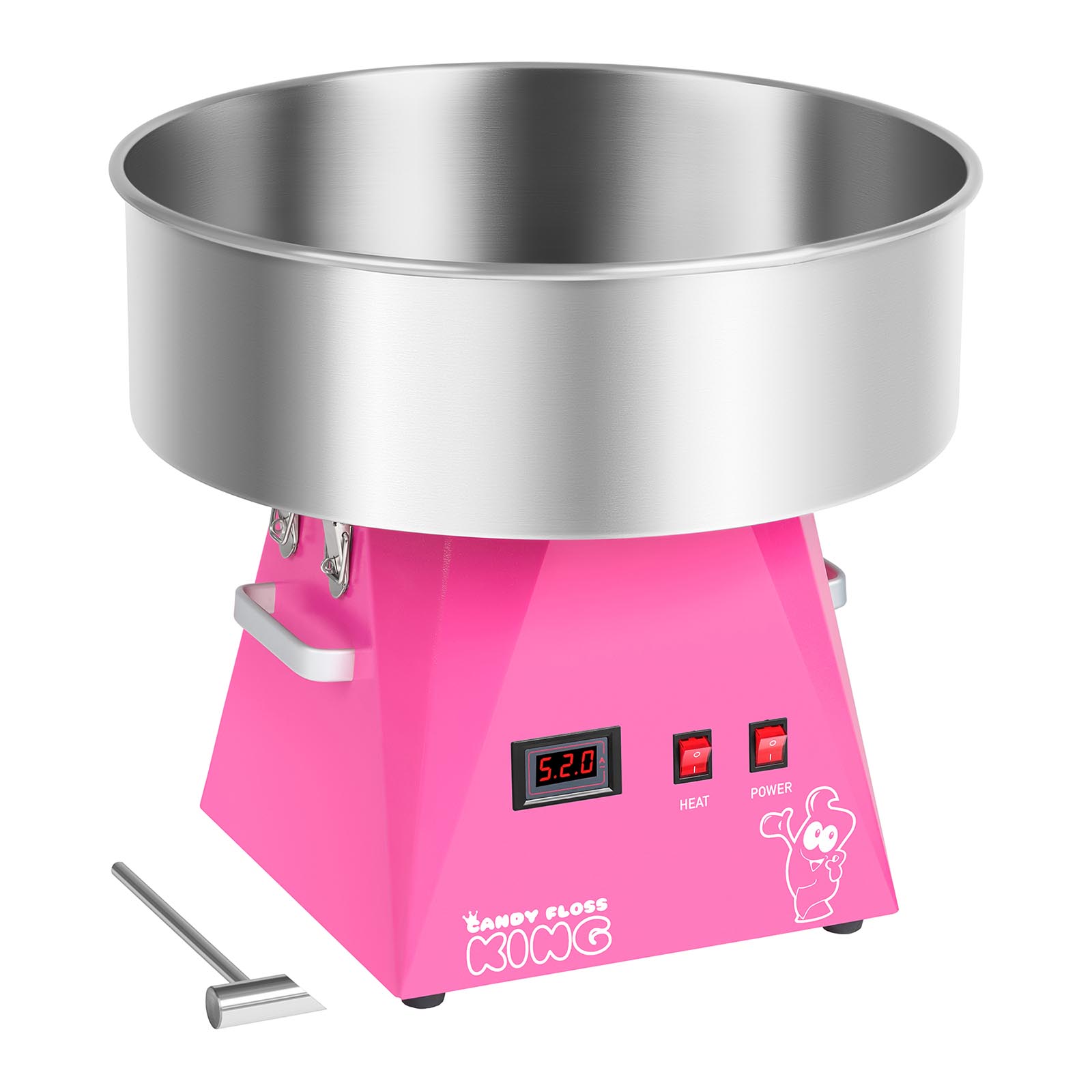 Souprava stroje na výrobu cukrové vaty - 52 cm - růžová/bílá