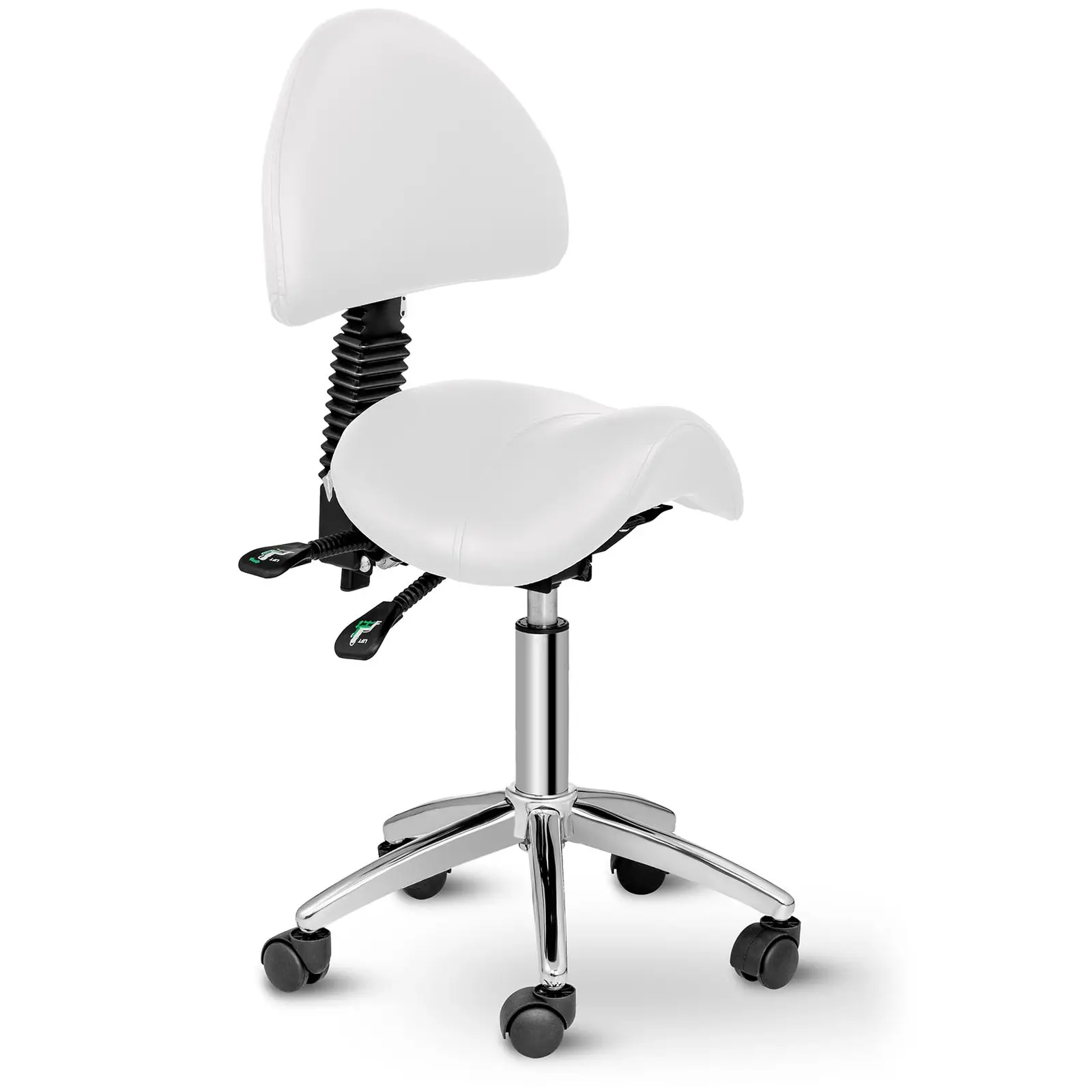 Sedlová židle - 550-690 mm - 150 kg - Bílá