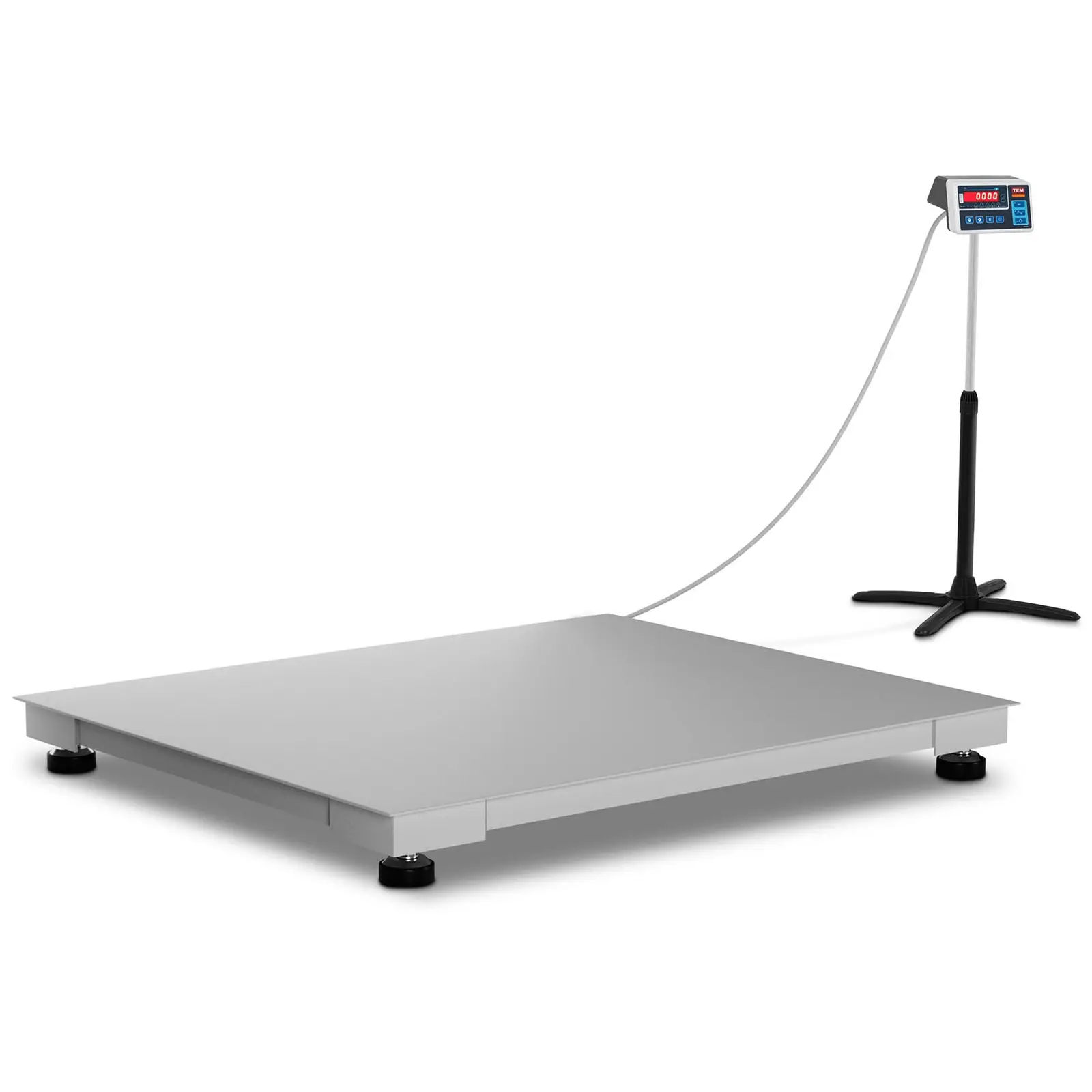 Podlahová váha - cejchovaná - 600 kg / 200 g - 100 x 120 cm - LED