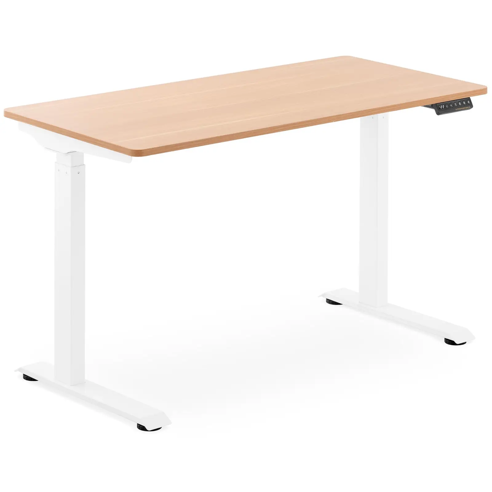 Výškově nastavitelný stůl s deskou - 90 W - 730–1 233 mm - hnědá / bílá