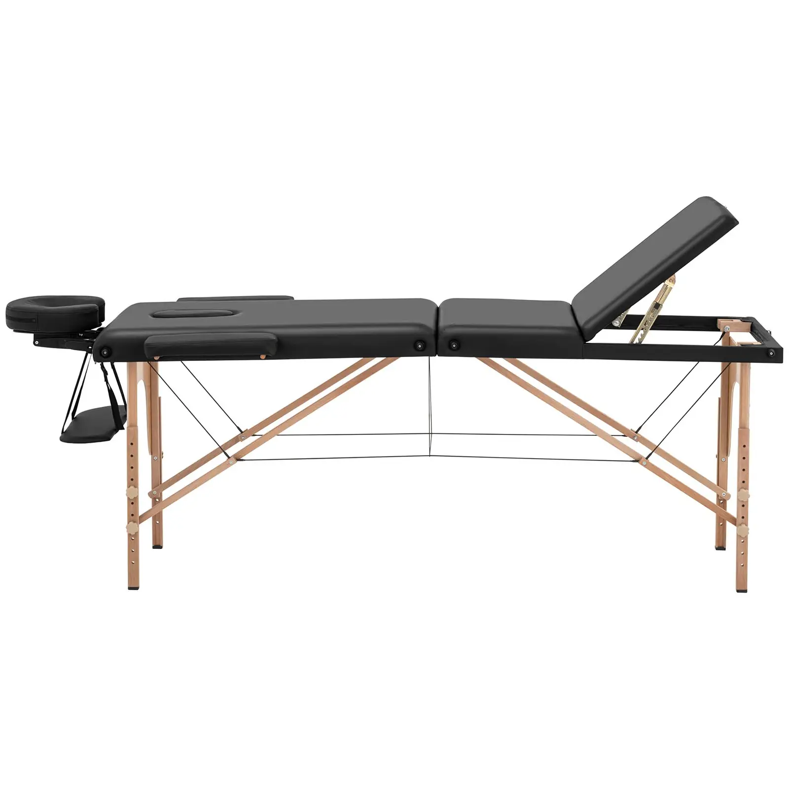 Skládací masážní lehátko - 185 x 60 x 62 cm - 227 kg - Černá
