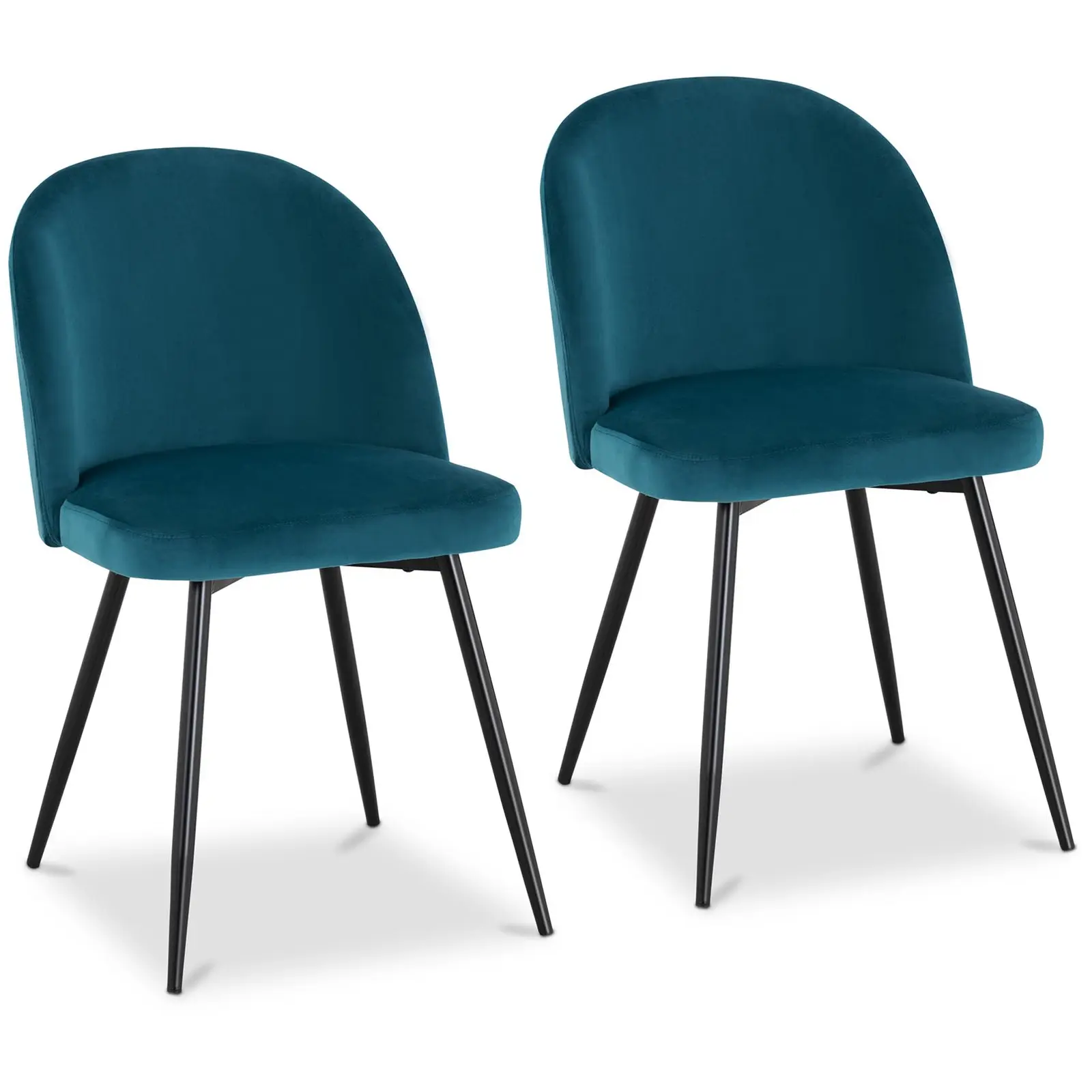Čalouněná židle - sada 2 kusů - do 150 kg - sedací plocha 48 x 41,5 cm - černá