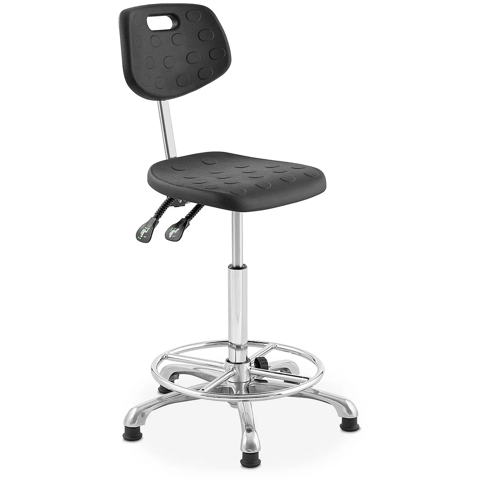 Průmyslová židle – 120 kg – Černá – výška nastavitelná mezi 515 - 780 mm