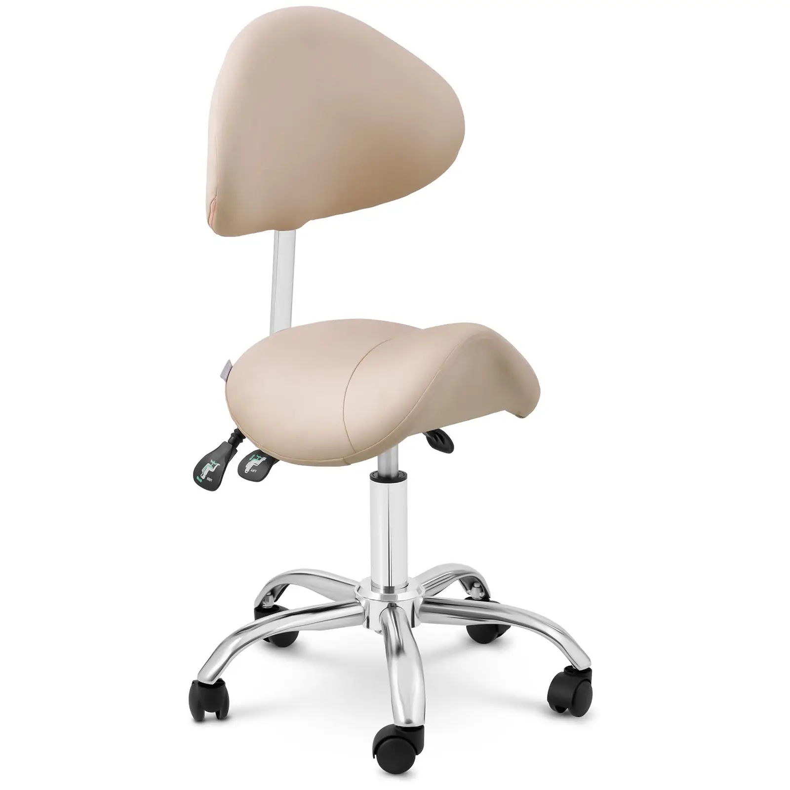 Sedlová židle -  cm - 150 kg - Krémová, Stříbrná