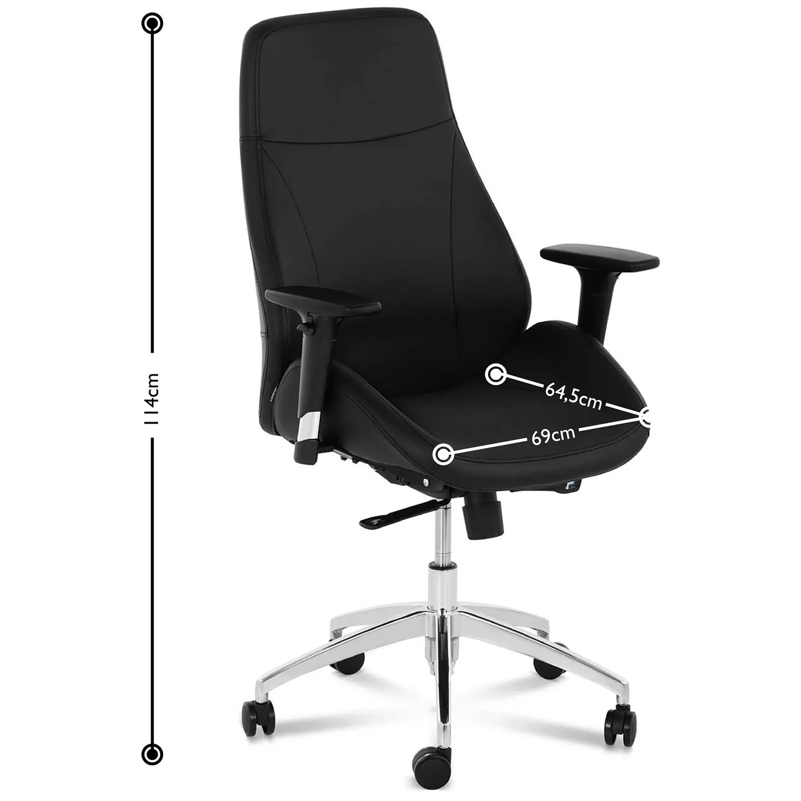 B-zboží Kancelářská židle - manažerské křeslo - syntetická kůže - chrom - 150 kg