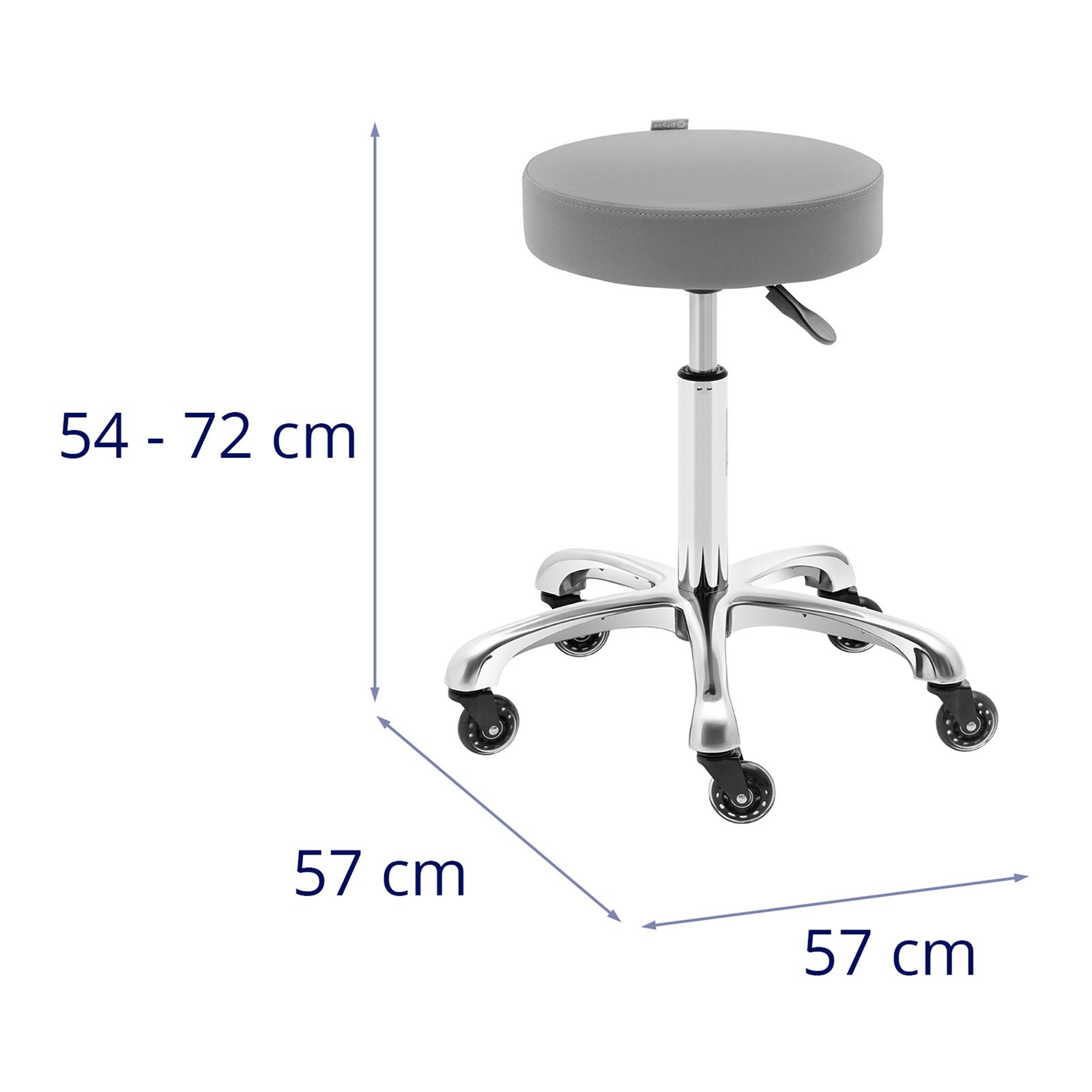 Masážní stůl s pojízdnou stoličkou - tmavě šedý