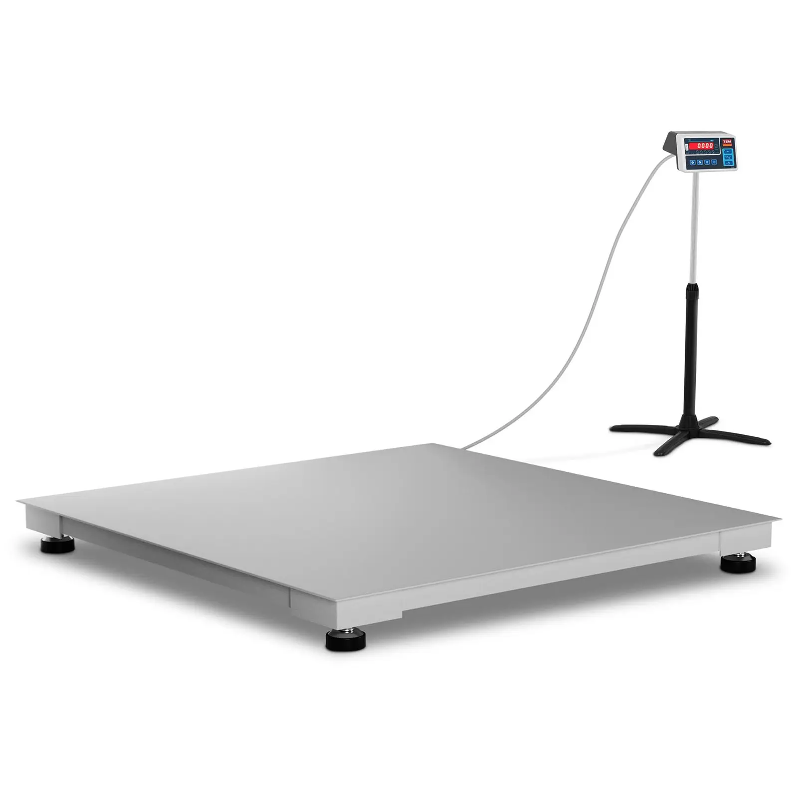 Podlahová váha - cejchovaná - 1 500 kg / 500 g - 120 x 120 cm - LED