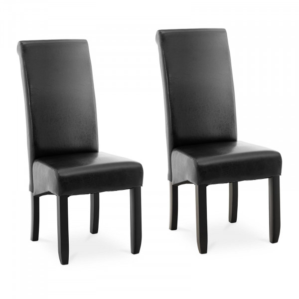 B-zboží Čalouněná židle- sada 2 kusů - do 180 kg - sedací plocha 44,5 x 44 cm - černá