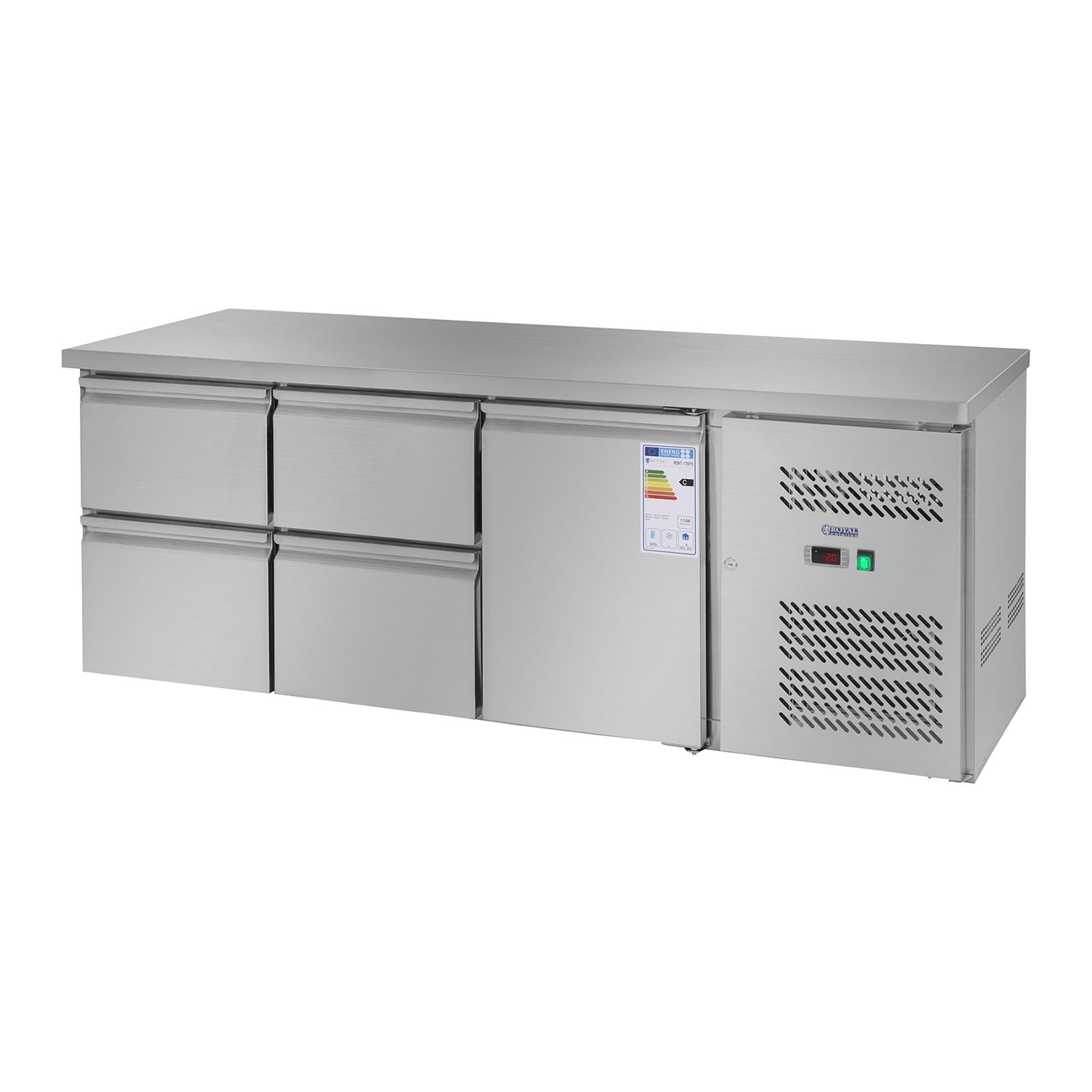 Chladicí stůl - 403 l - 1 dveře - 4 zásuvky